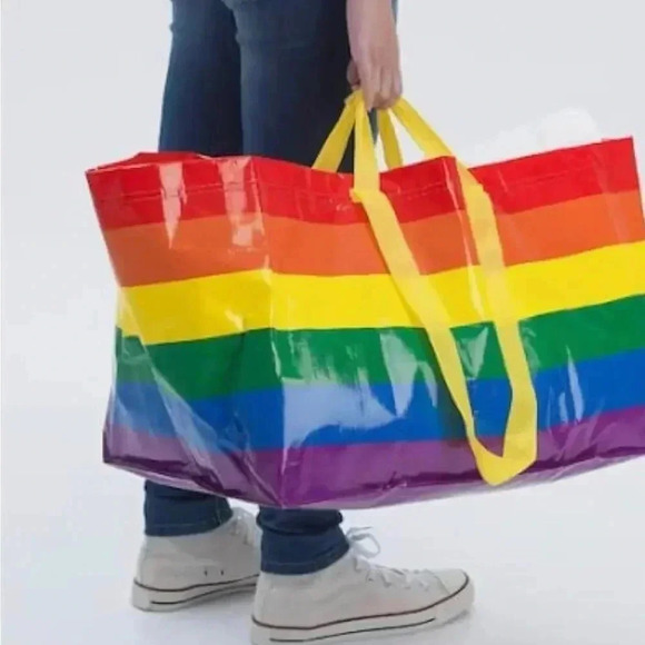 IKEA Other - IKEA KVANTING Rainbow Pride Multicolored Bag Shopping Storage